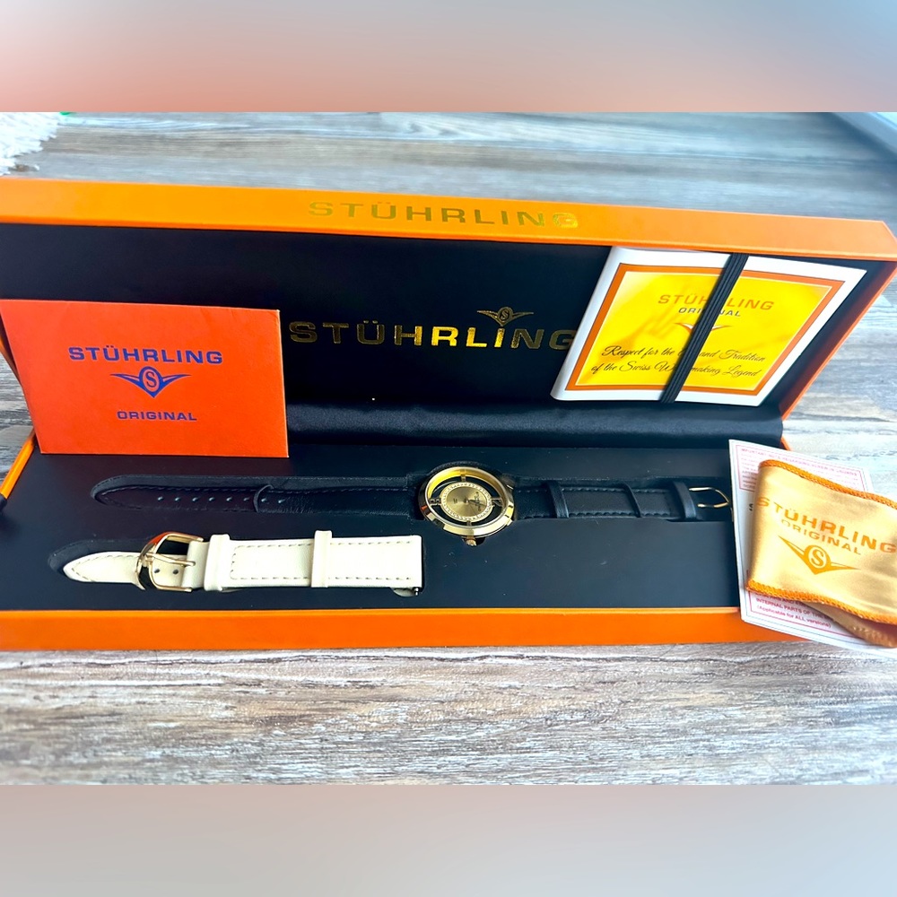 Brand New with tags, box, duster, authentication card womens watch Stührling